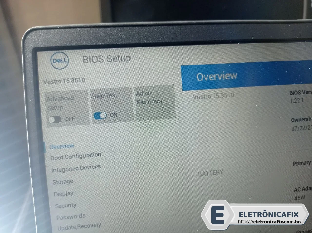 Dell  Vostro 3510 I3 11TH GDM50 LA-L241P REV 1.0  cleaar me tes ok th11 v1.22.1